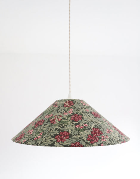 Vintage Trapeze Pendant Light with Floral Print