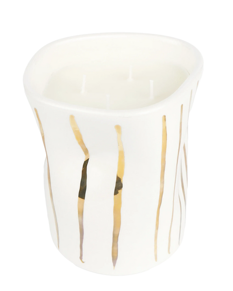 Gold Stripes Candle