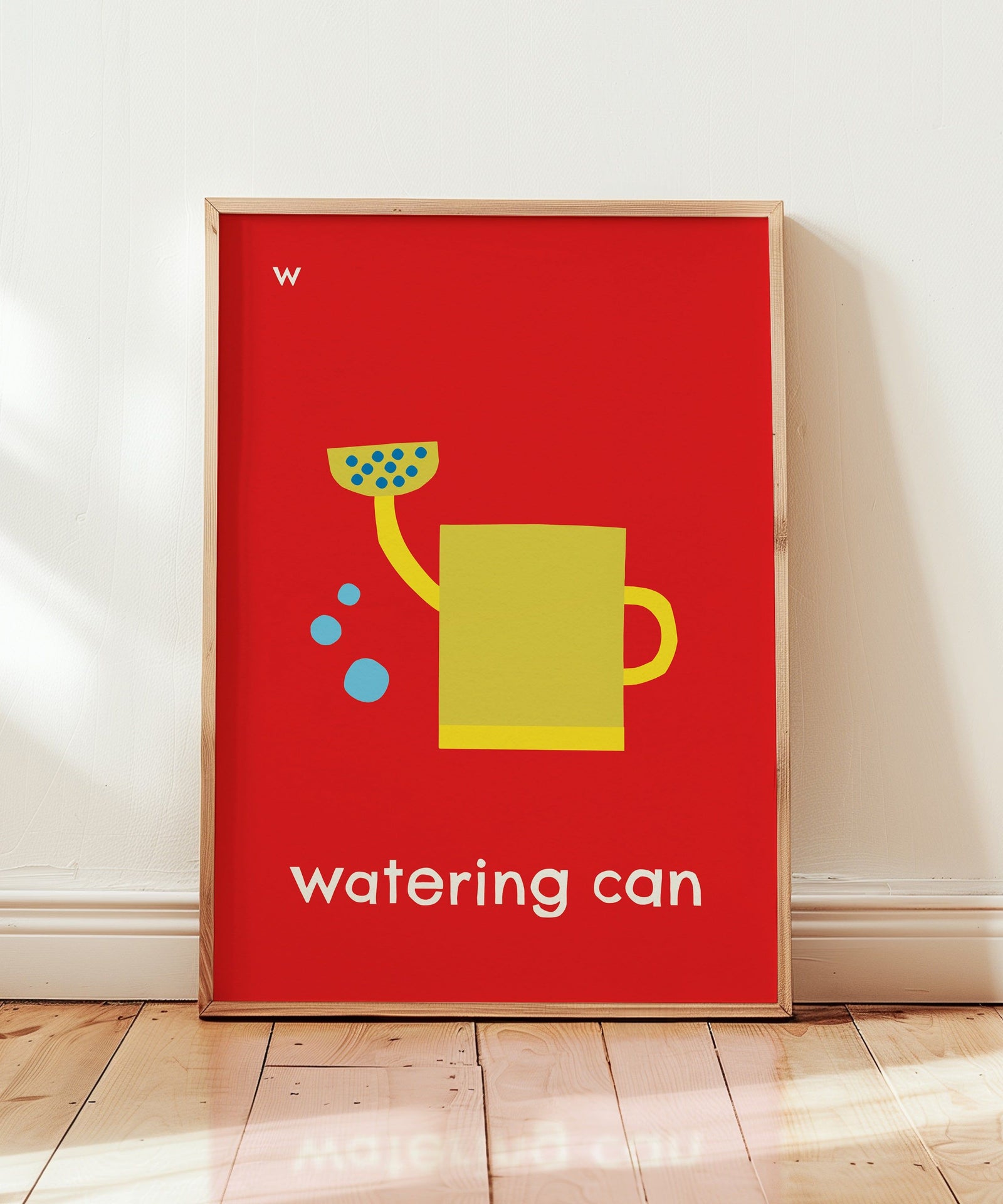 W for Watering Can Art Print