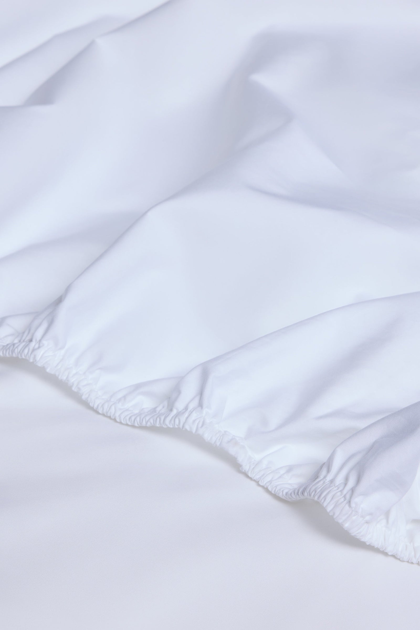 Percale Organic Cotton Fitted Sheet - Midwinter White