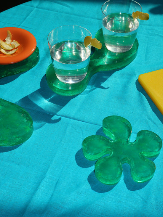 Fleur Objet in Green Recycled Plastic