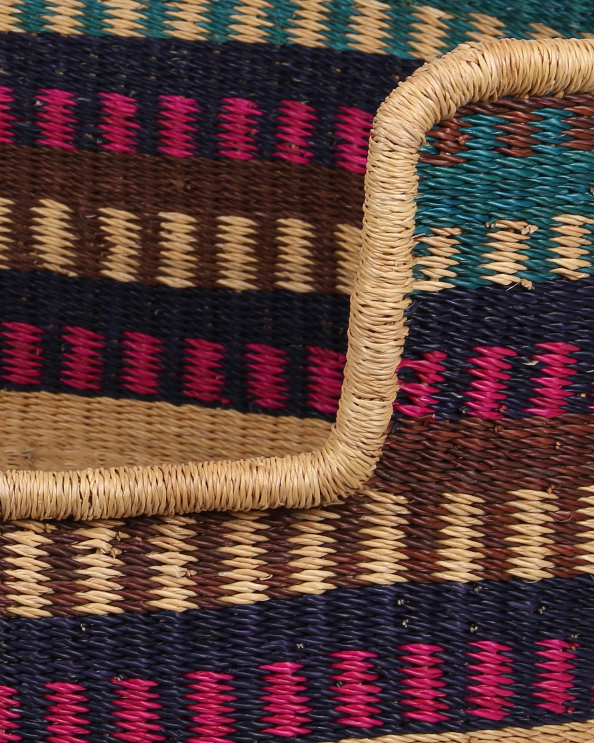 EHI: Aqua, Pink and Brown Dog Basket - Large