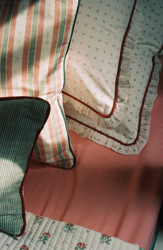 Salzburg Stripe Red & Green Cushion – Square