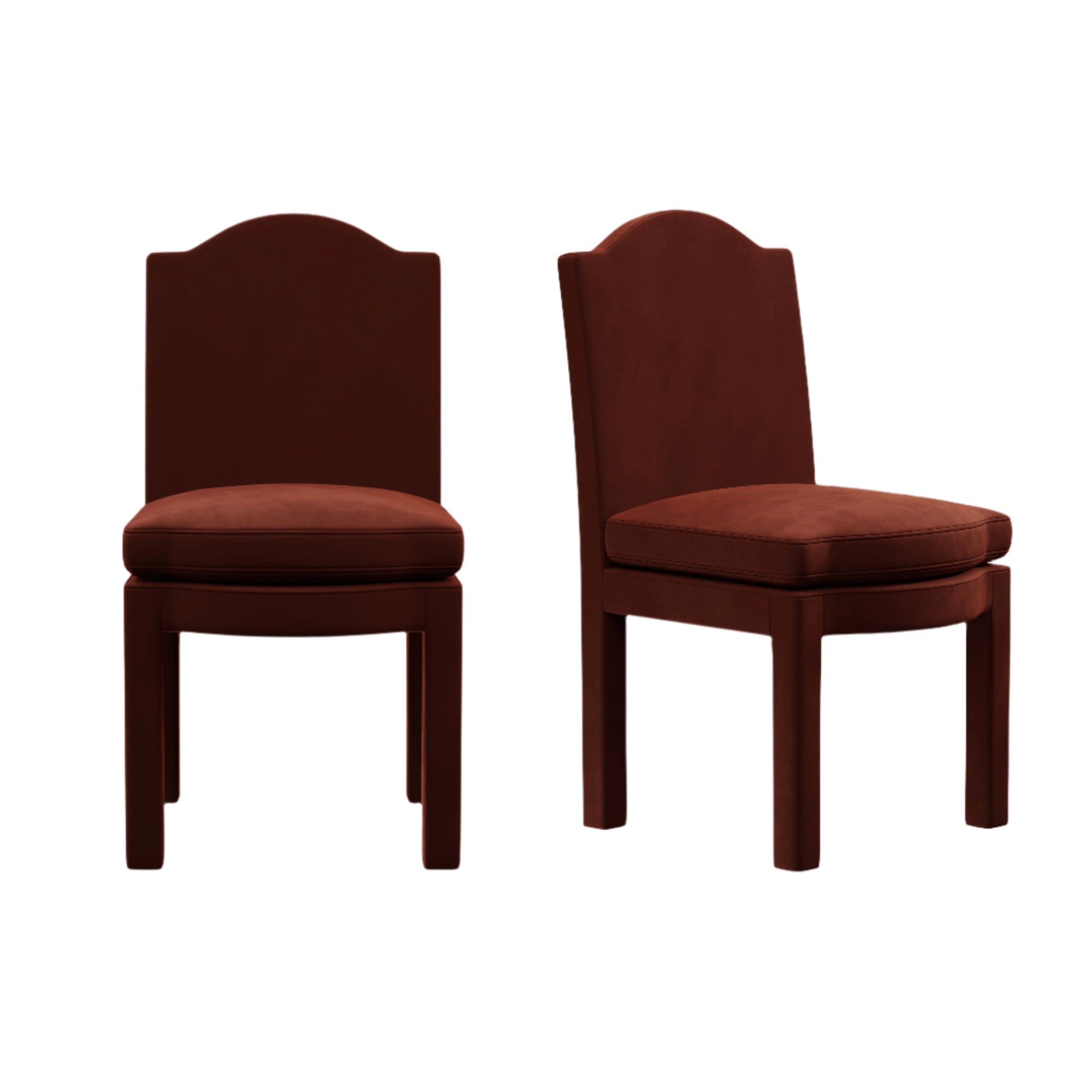 Pair of Leo Dining Chairs, Cinnamon Velvet