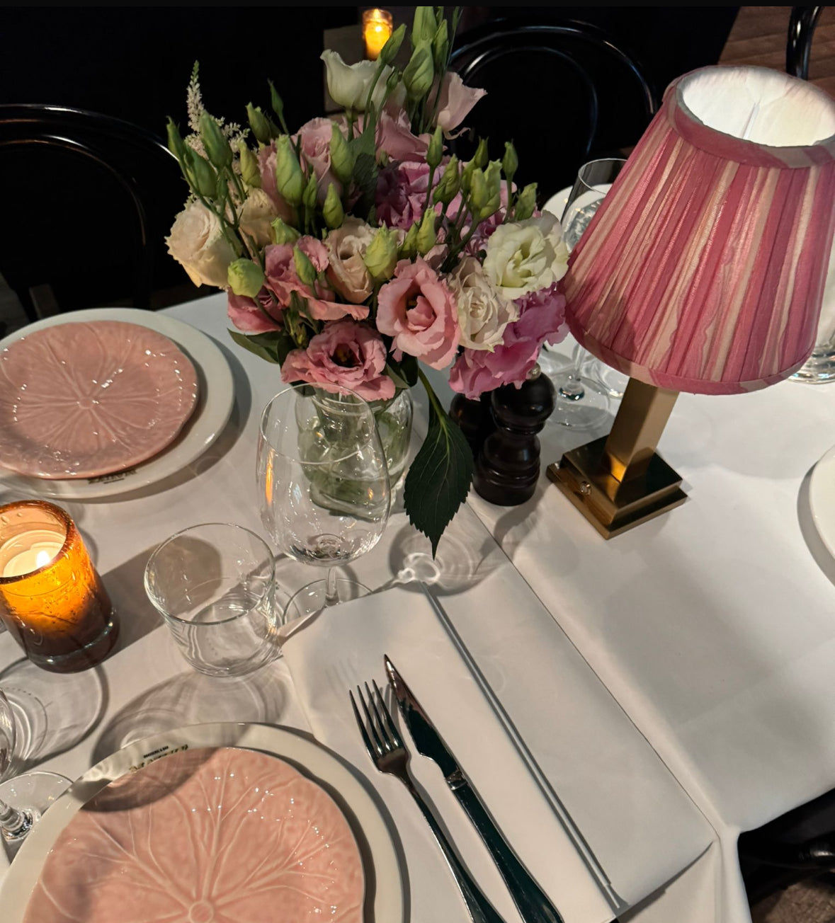 Philia Rechargable Table Lamp Pink Scallop Stripe