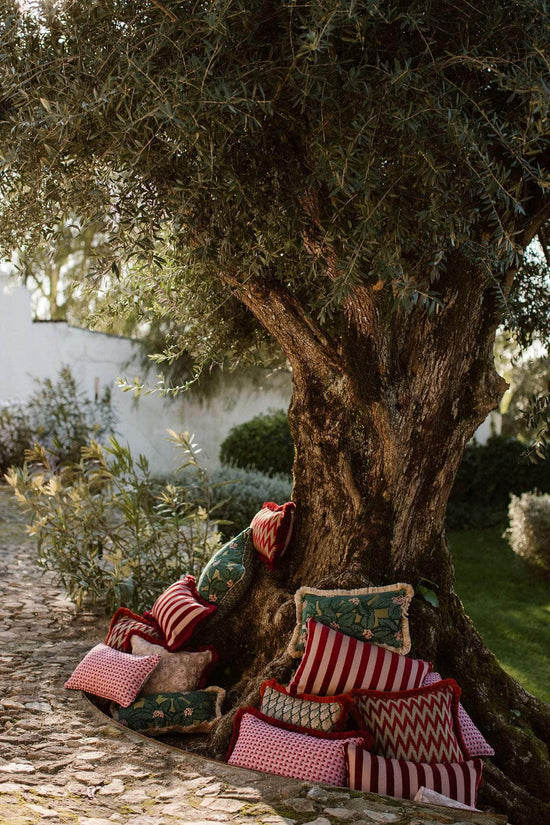 Cushion Janis Bordeaux & Pink