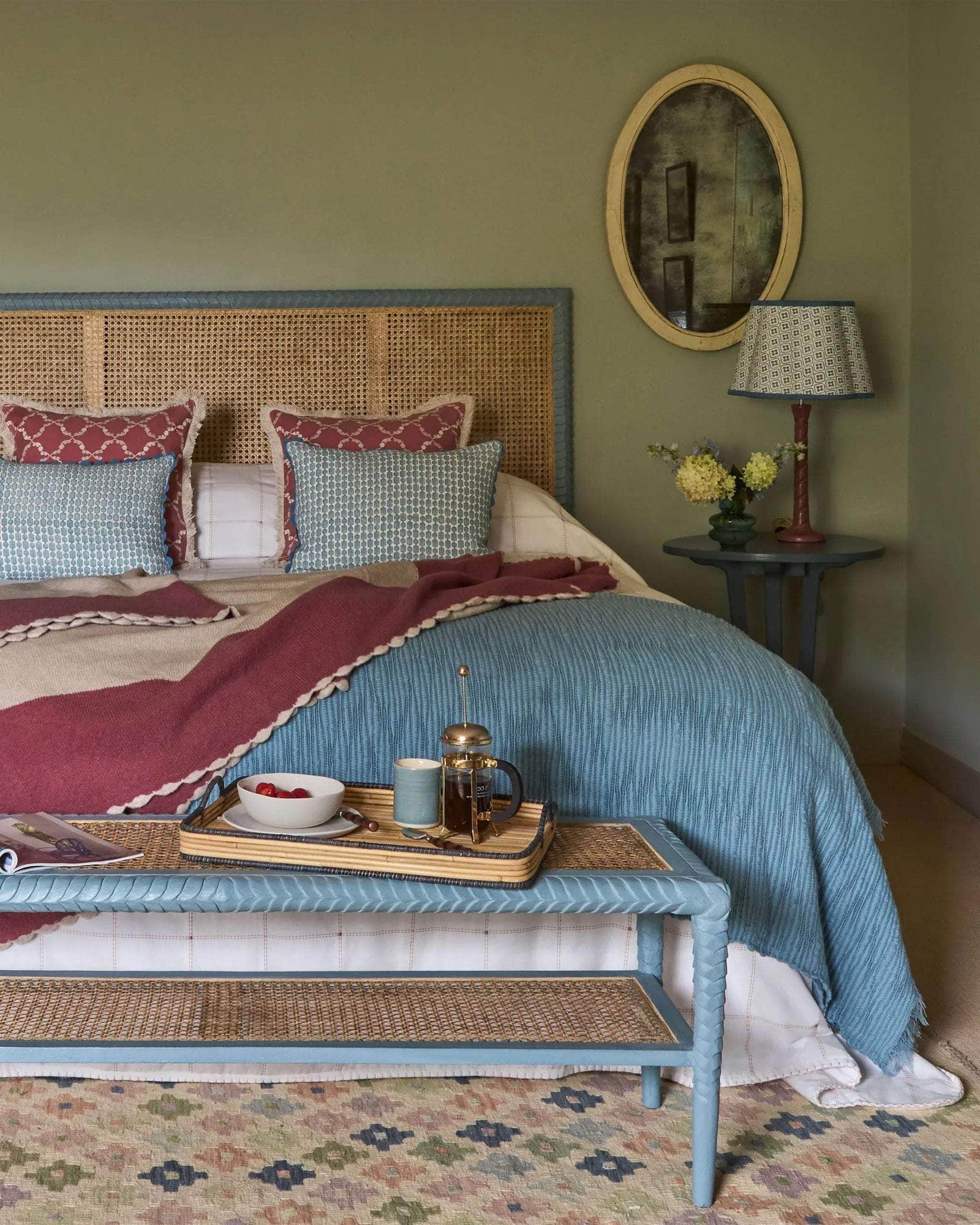 Pavilion Wooden Super King Headboard - Blue