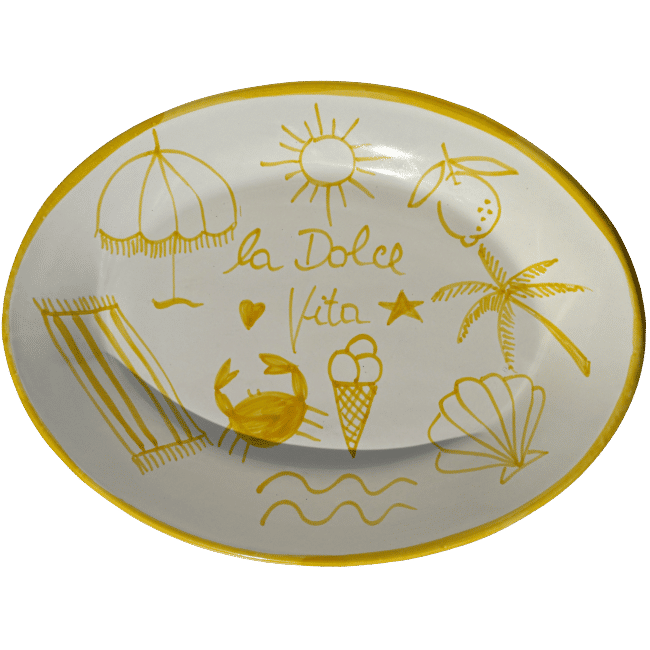 Dolce Vita Oval Platter Yellow - 32cm