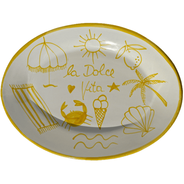 Dolce Vita Oval Platter Yellow - 32cm