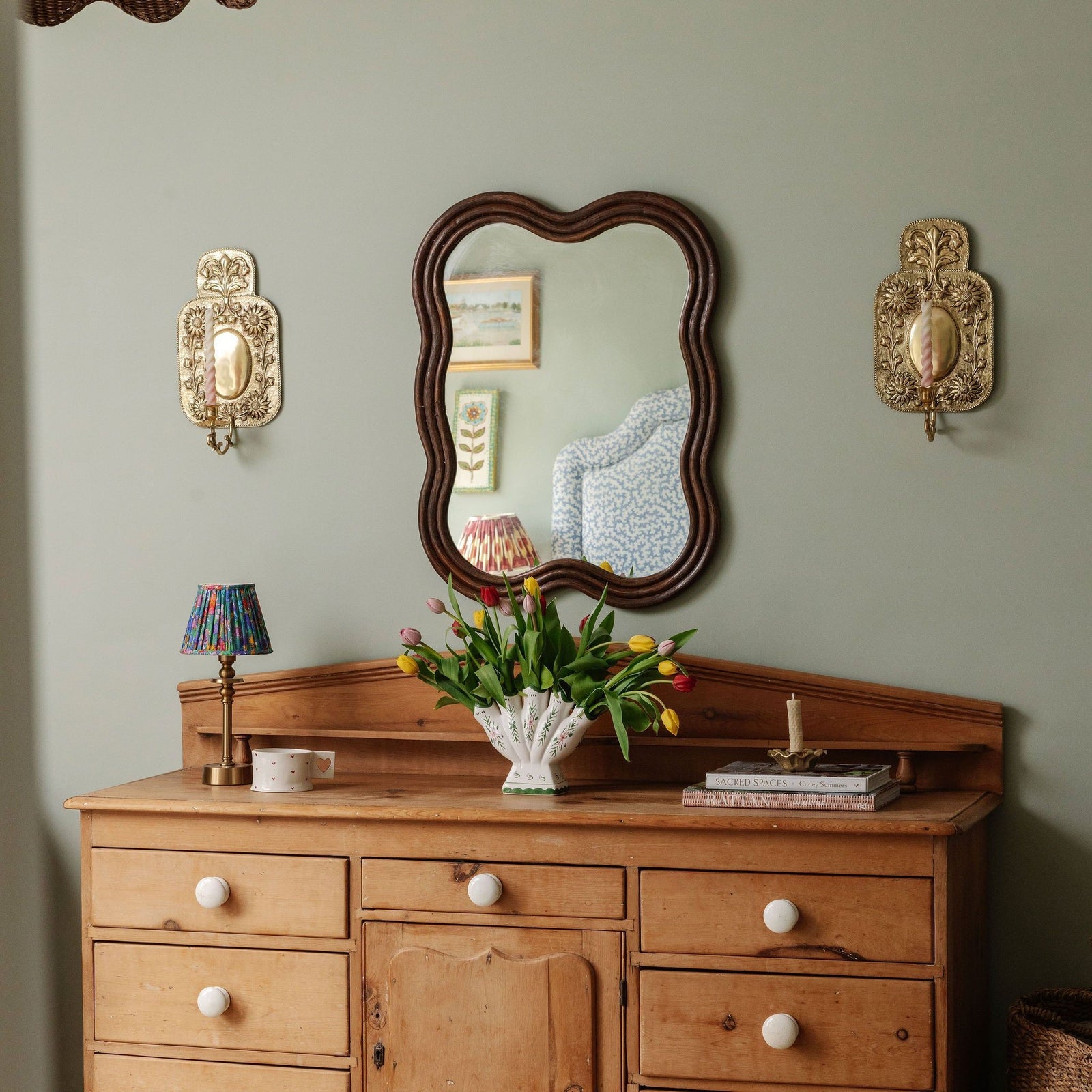 Wave Rattan Mirror (Medium)