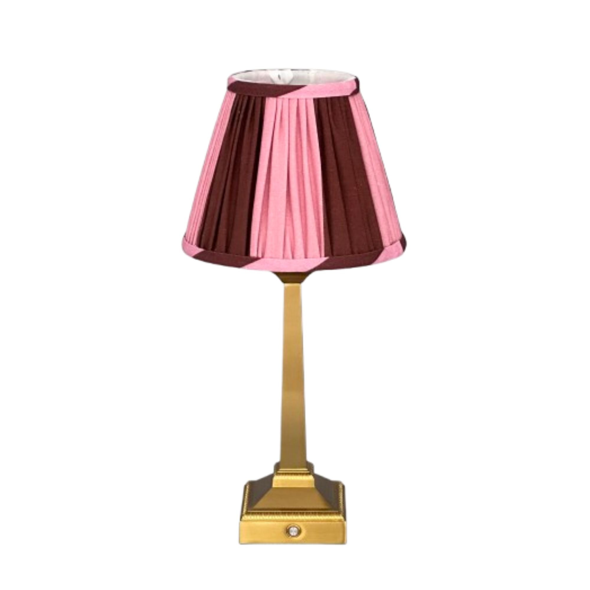 Charlie Table Lamp Pink/Brown Stripes