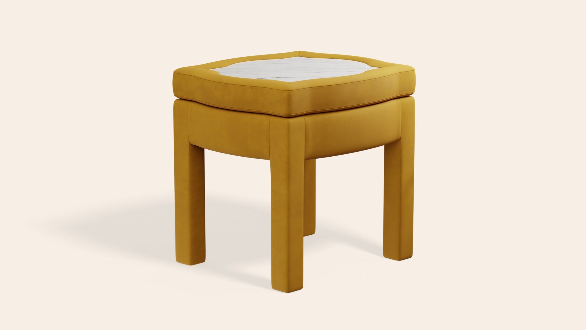 Piero Footstool, Turmeric Velvet