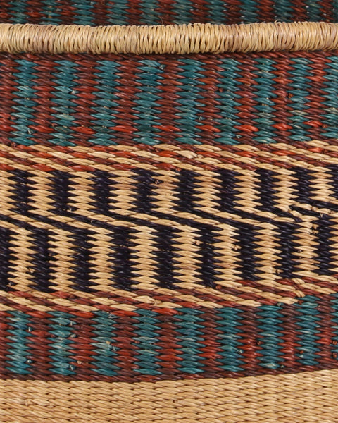 LIKEM: Large Teal, Brown and Black Floor Storage Basket with Handles