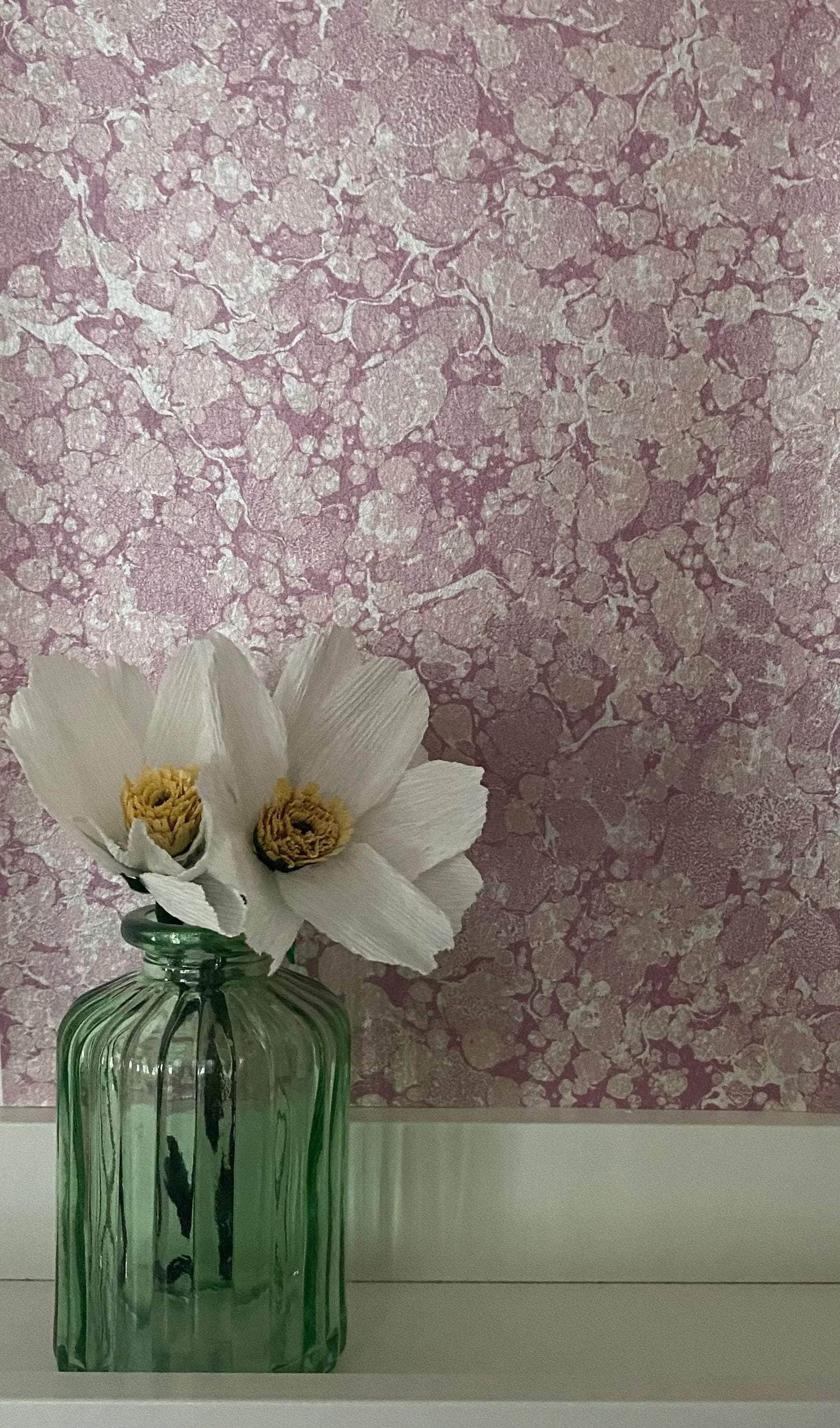 Marbled Wallpaper - 'Ditzy' Col: Eglantine- Mica Coated Non-Woven