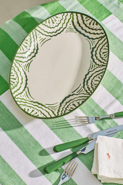 16-Piece Green Cutlery Set