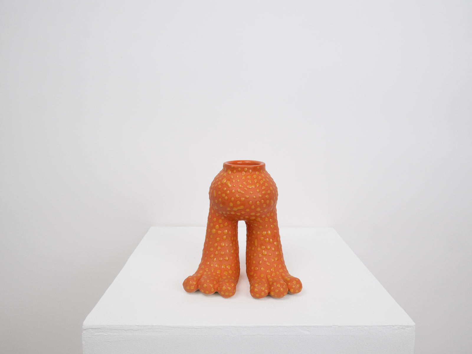 Tootsie Vase - Orange and Yellow Dots