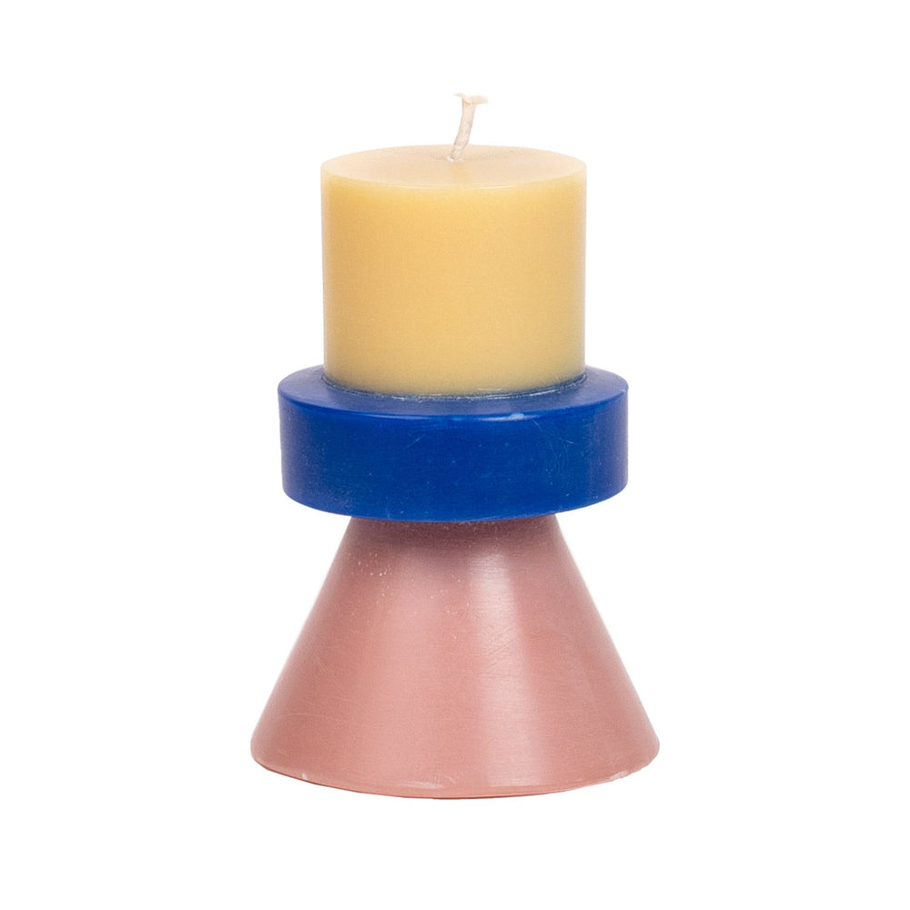 Stack Candle Mini - Creme / Navy / Salmon