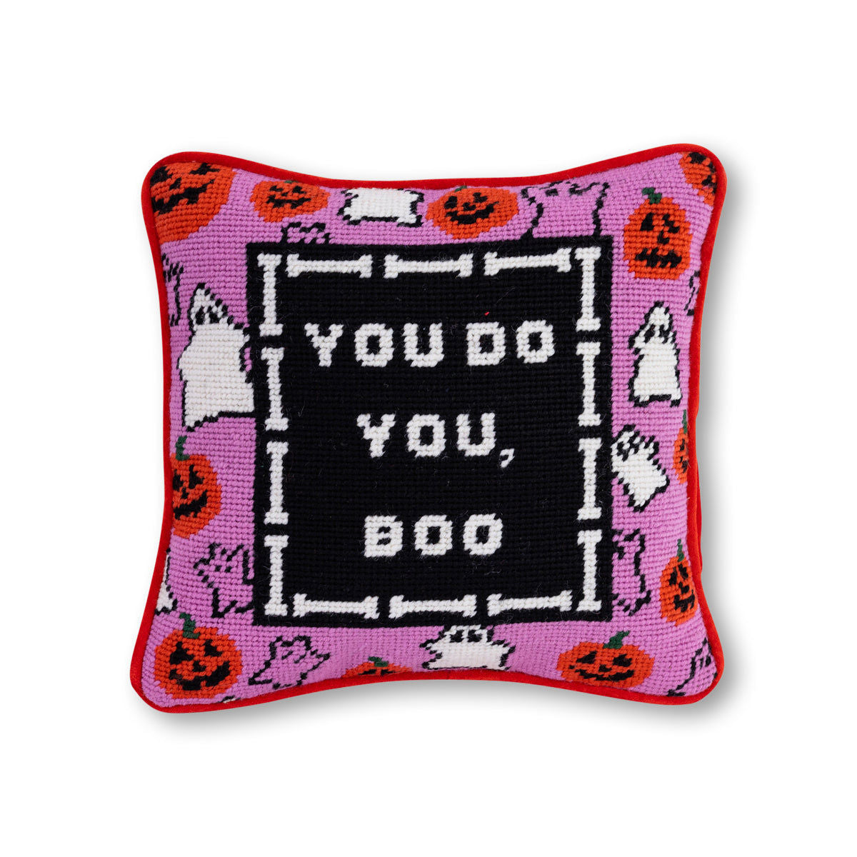 Boo Needlepoint Pillow-