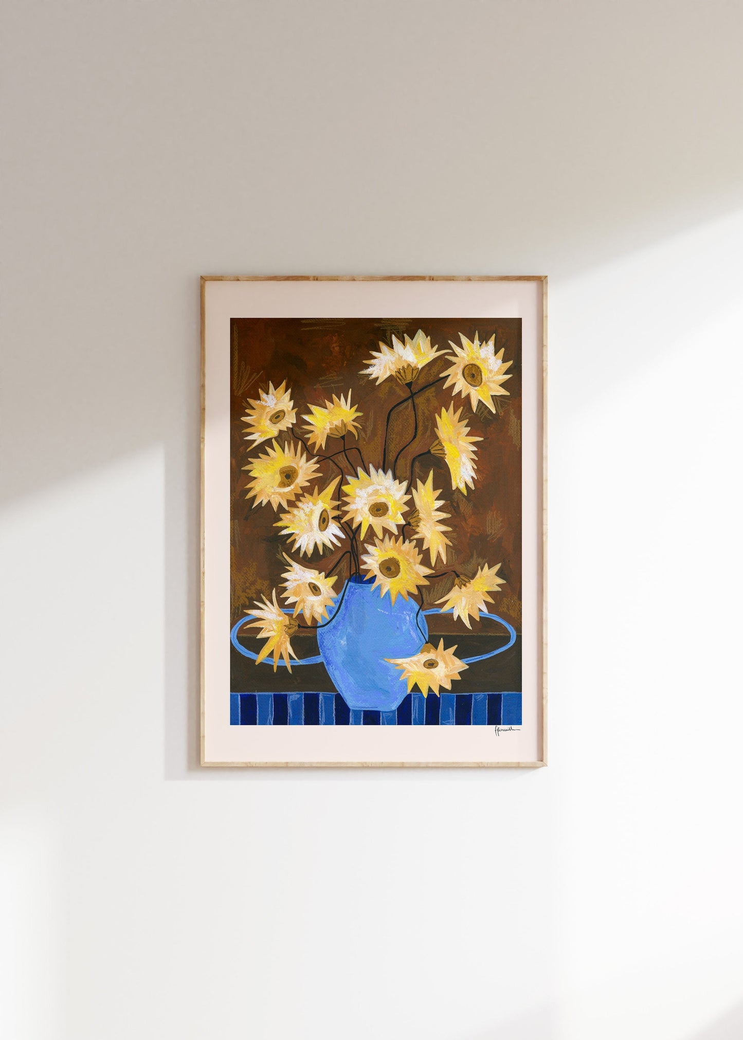 Yellow Spiky Gerberas Print
