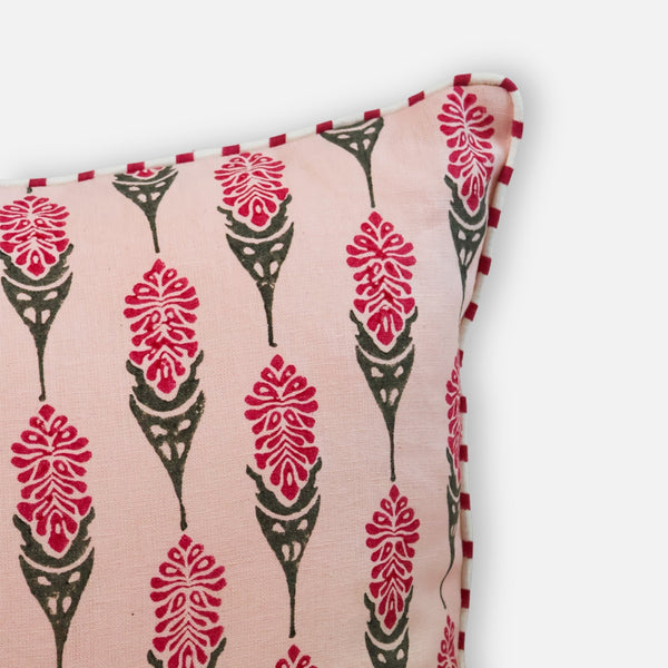 Bahaar Lumbar Throw Pillow Cover - Pink