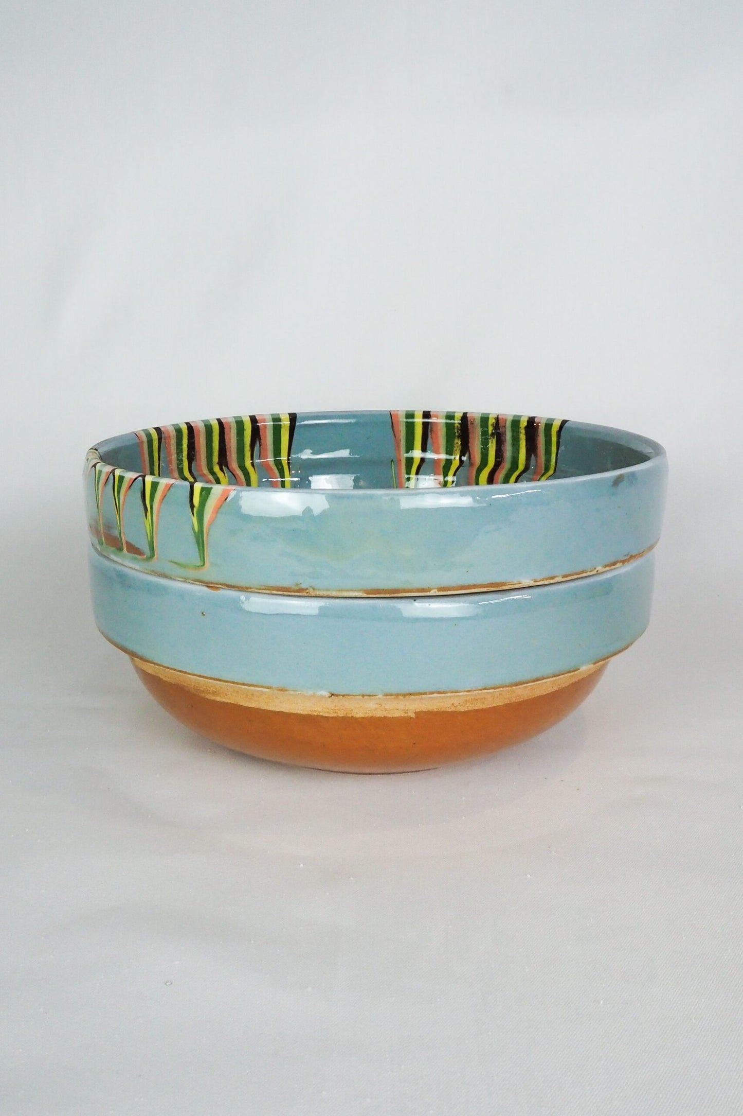 Blue Marbled Large Serving Bowl