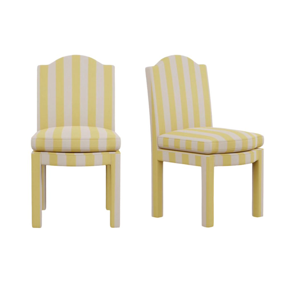 Pair of Leo Dining Chairs, Citron