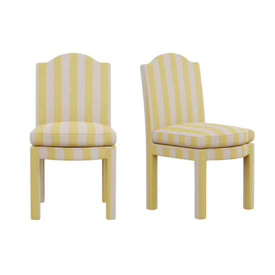 Pair of Leo Dining Chairs, Citron