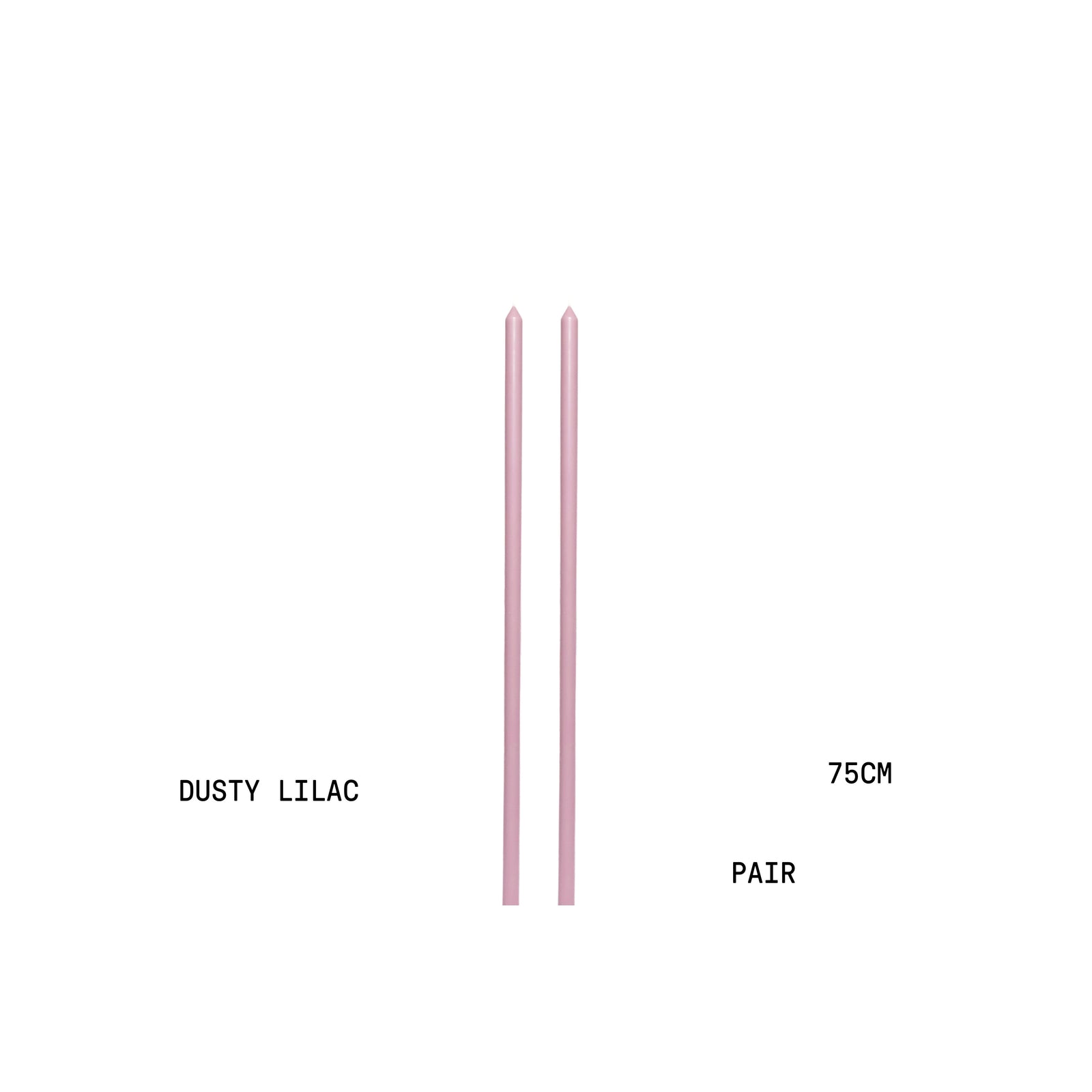 Dusty Lilac Tapered METRE Candle Pair