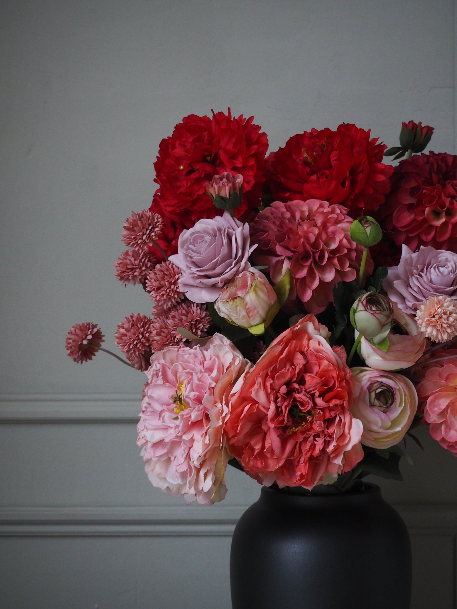 Forever - Faux Flower Arrangement - Reds & Pinks