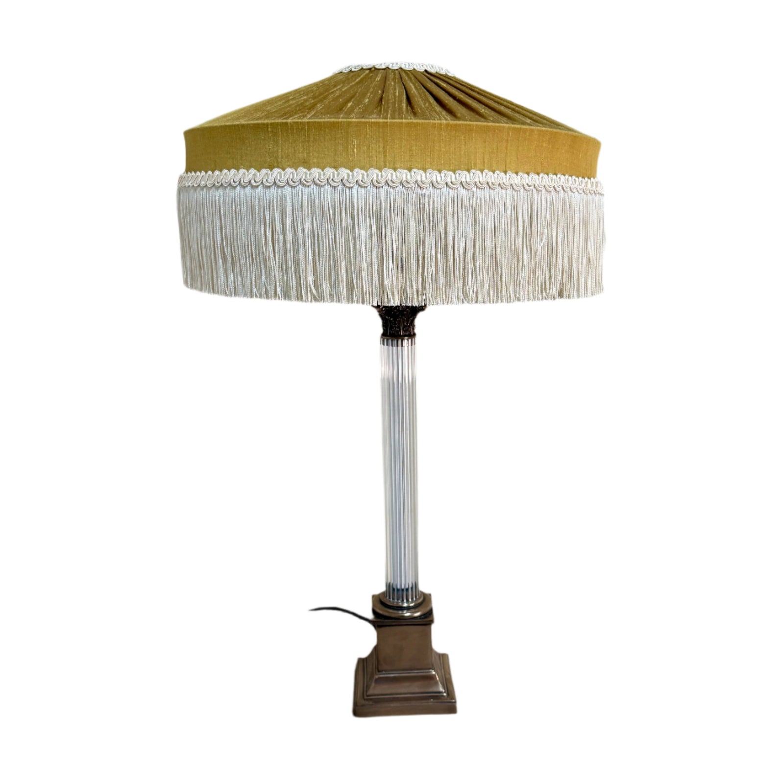 The Peggy Silk Fringed Lampshade - Gold