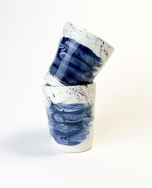 I AM GREEK - Handcrafted Ceramic Mugs "AEGEAN" SET OF 2
