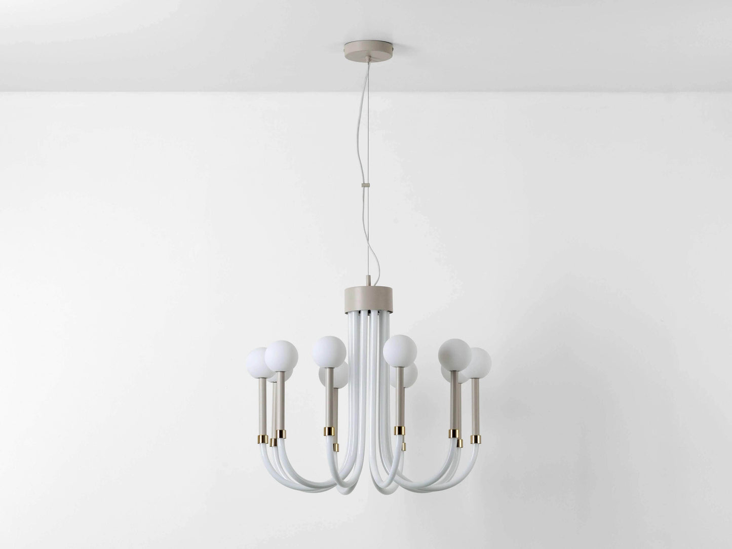 Sand 10 light glass arms chandelier