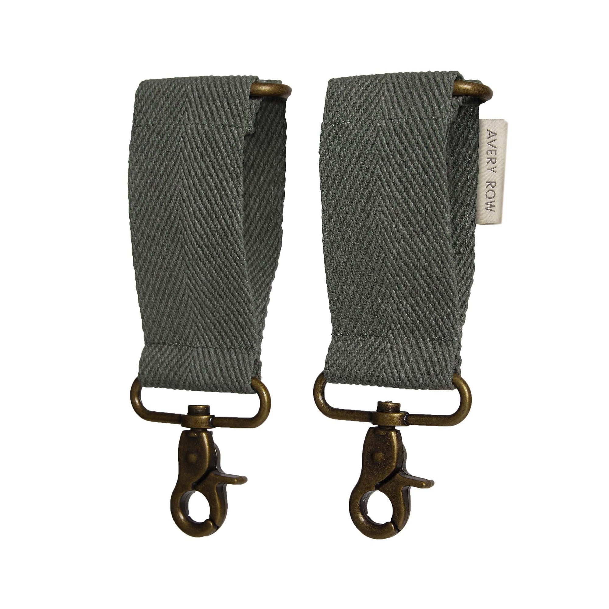 Cotton Pram Bag Clips - Flint-
