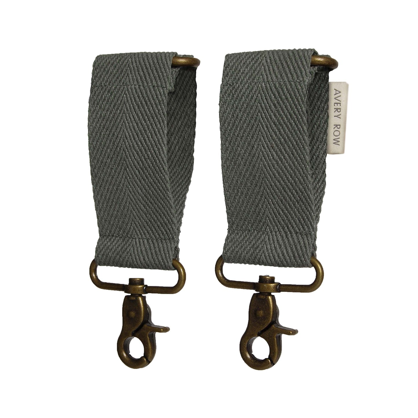 Cotton Pram Bag Clips - Flint-
