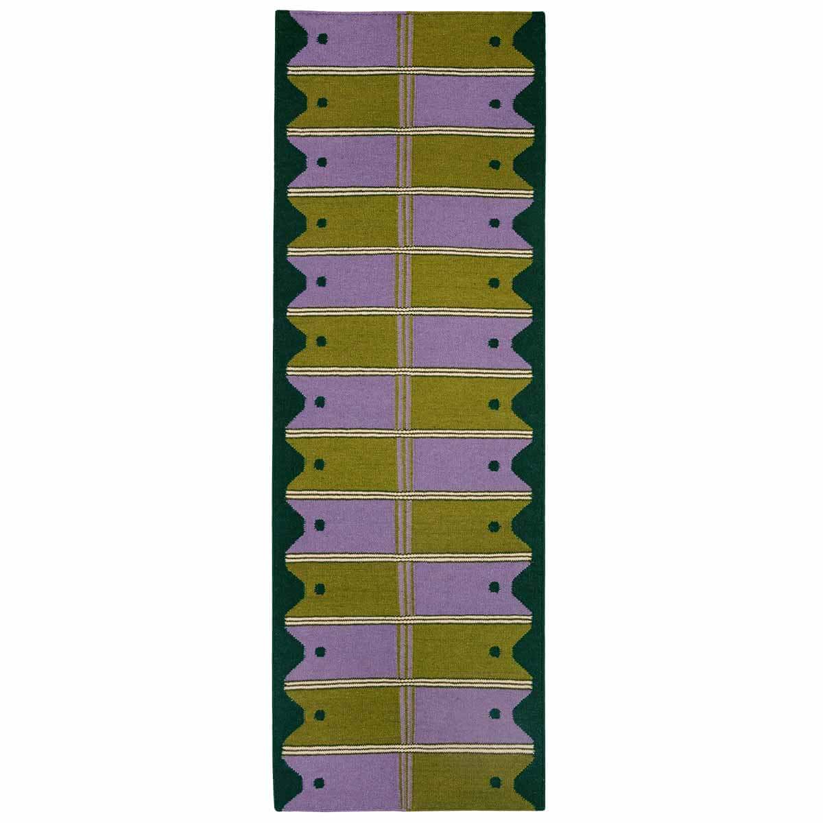 Ladder Flatweave Runner Rug - Green and Purple