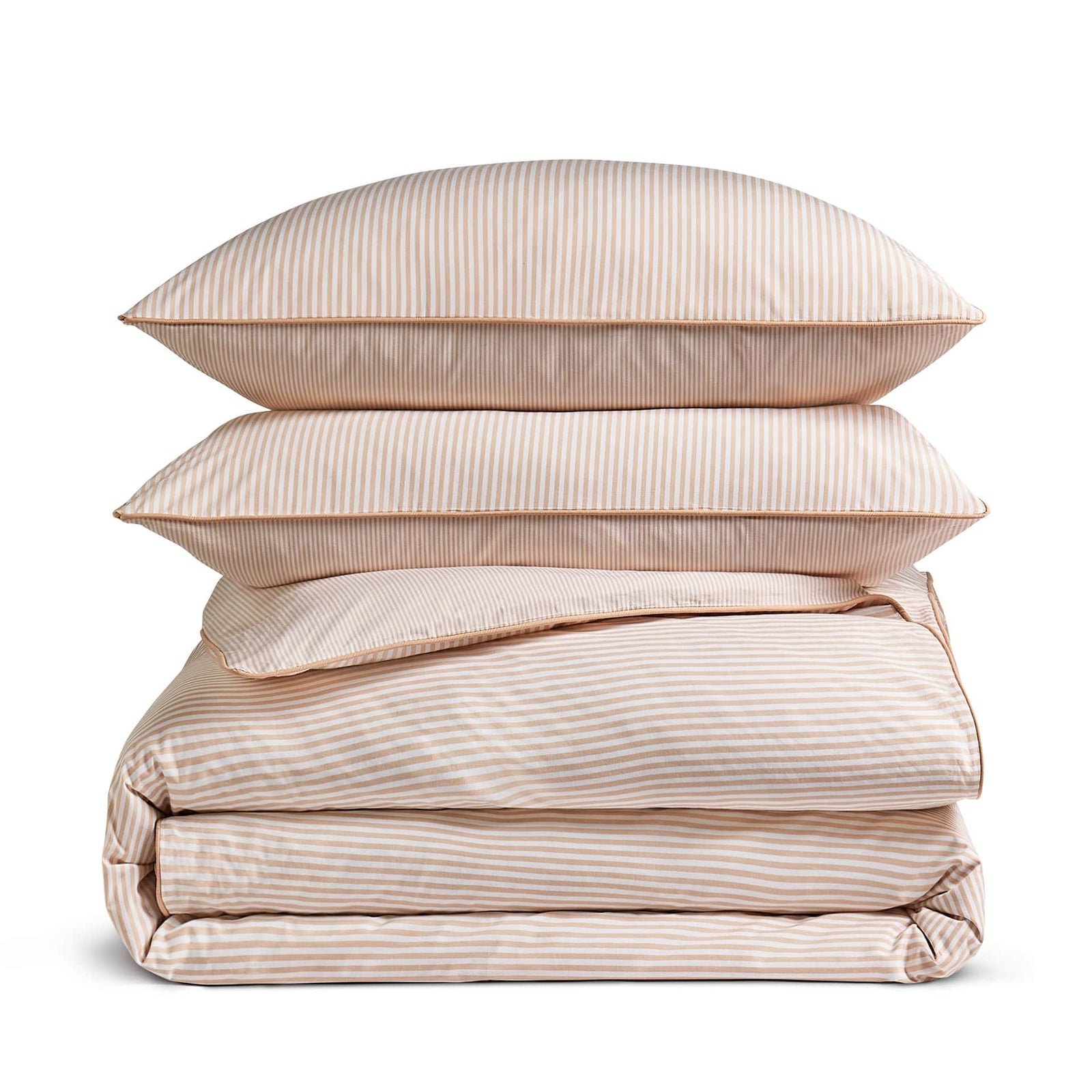Luxury Organic Cotton Clay Pink Striped Bedding Set