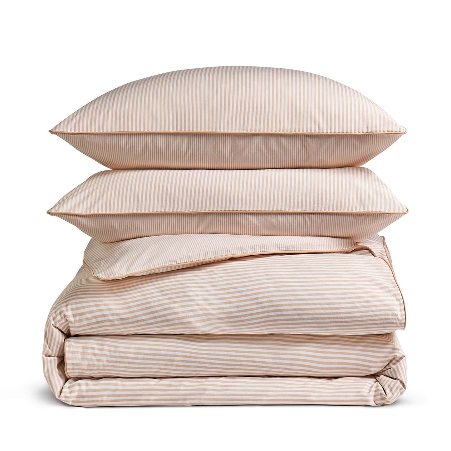 Luxury Organic Cotton Clay Pink Striped Bedding Set