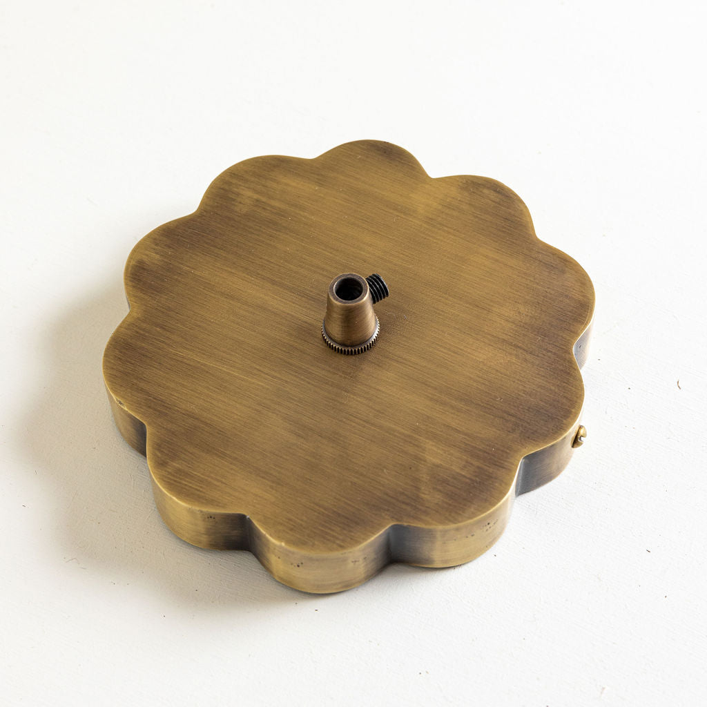 Scallop Ceiling Rose, Antique Brass