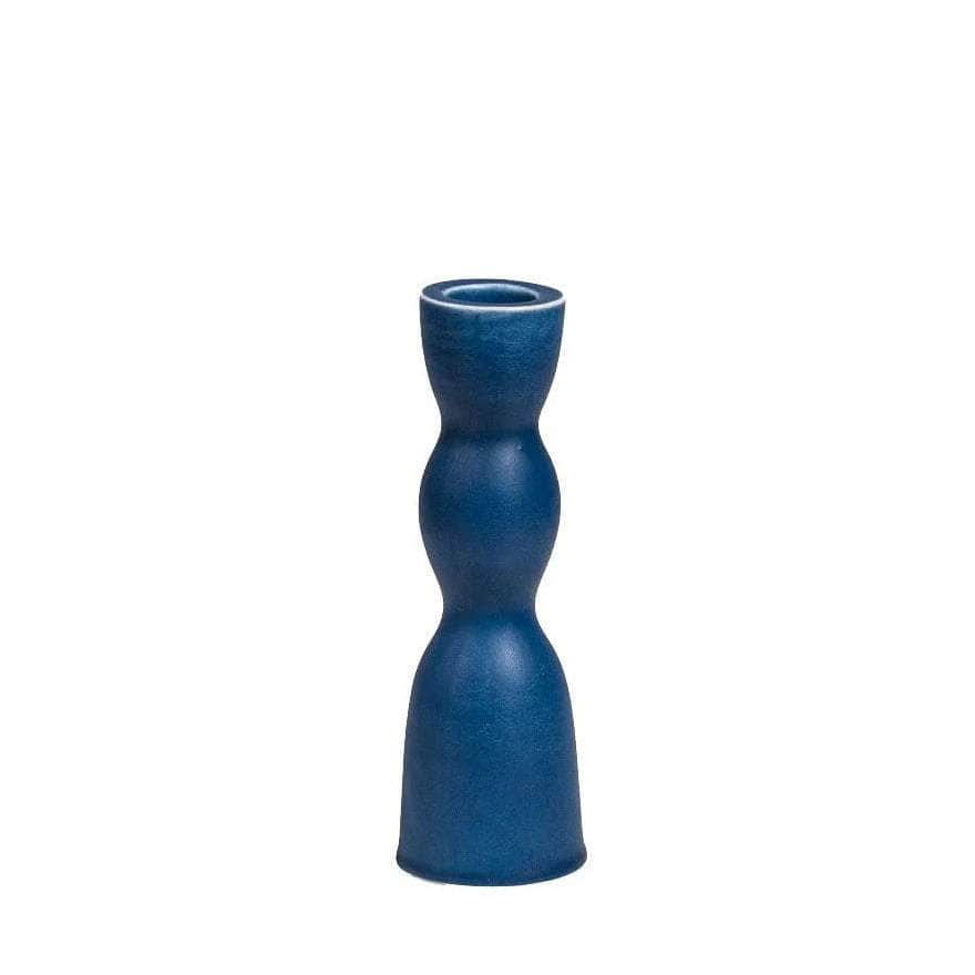 Blue Low Wave Candleholder