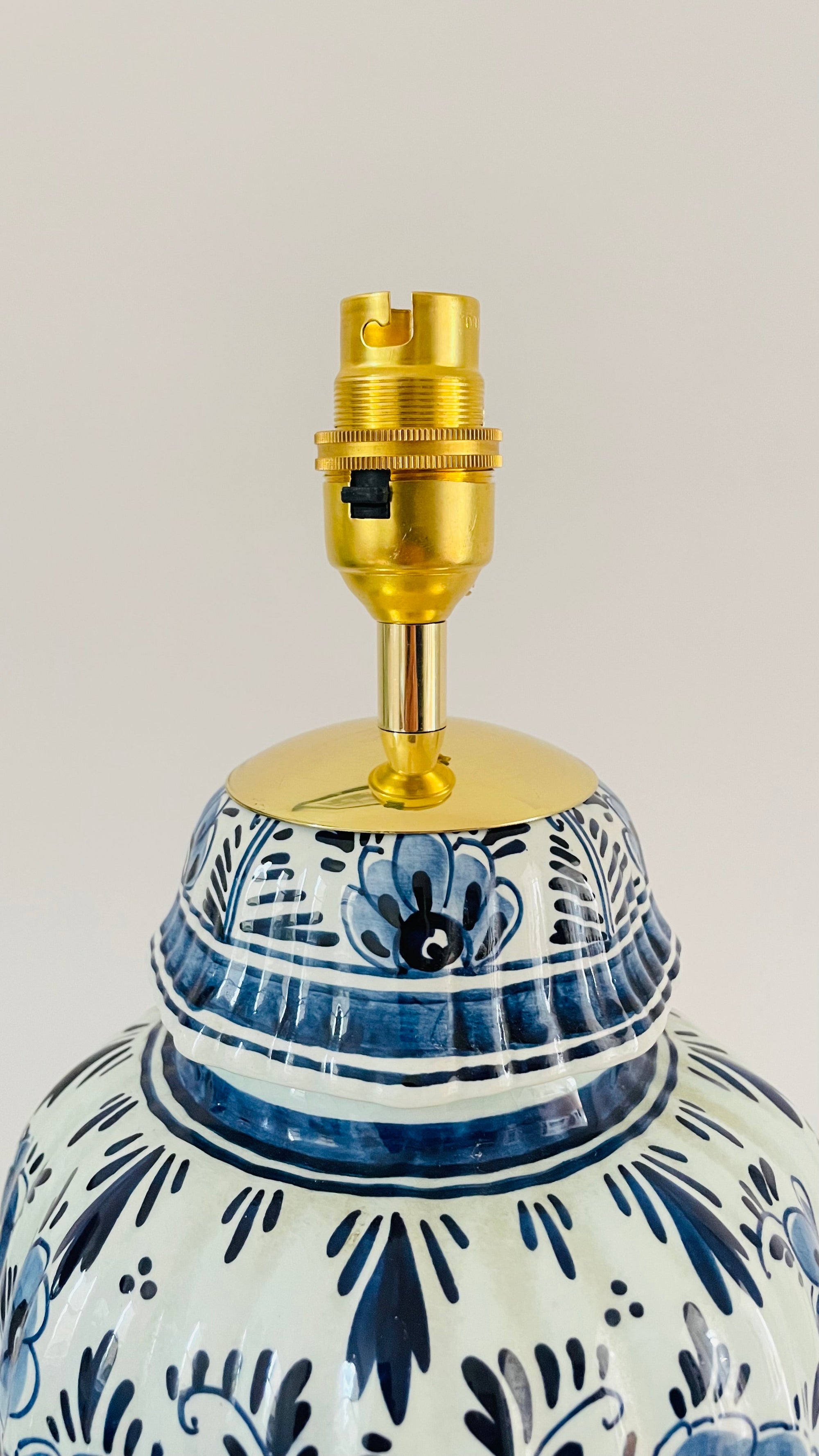 Antique Delft Table Lamp