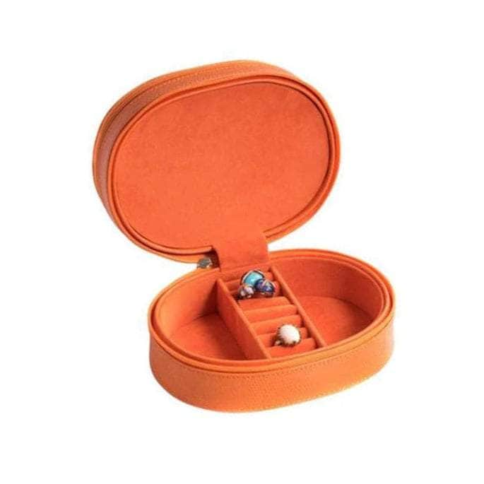 Orange Lizard Leather Jewelry Box
