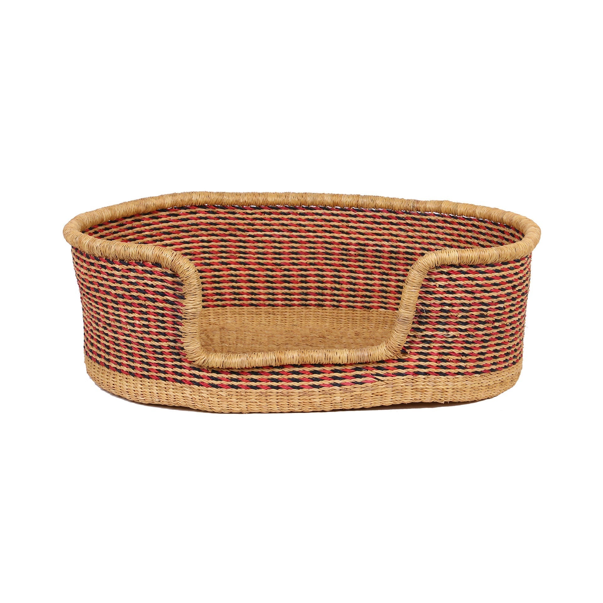 JAKI: Red and Black Dog Basket - Medium