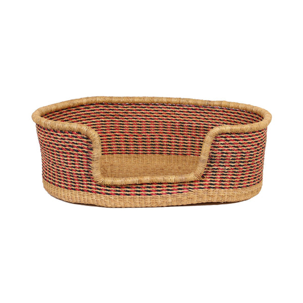 JAKI: Red and Black Dog Basket - Medium