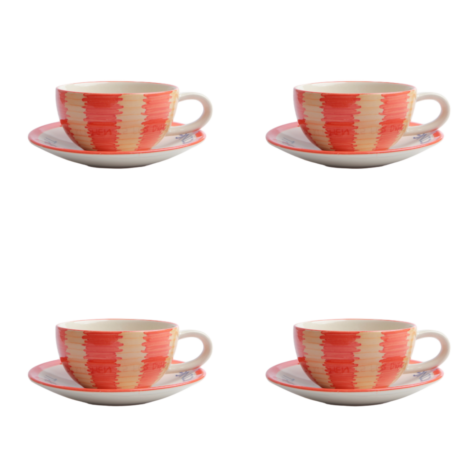 Frida Orange Tea Set-Of-Four