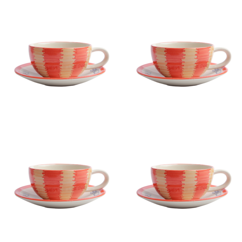Frida Orange Tea Set-Of-Four
