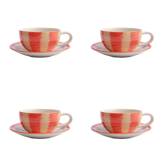 Frida Orange Tea Set-Of-Four