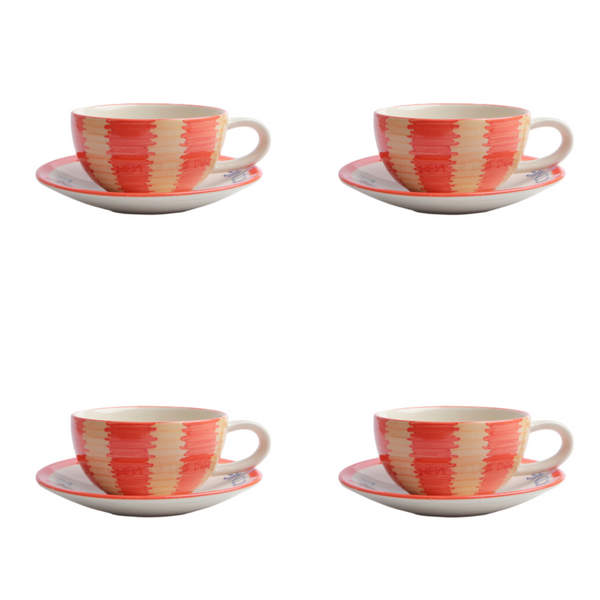 Frida Orange Tea Set-Of-Four