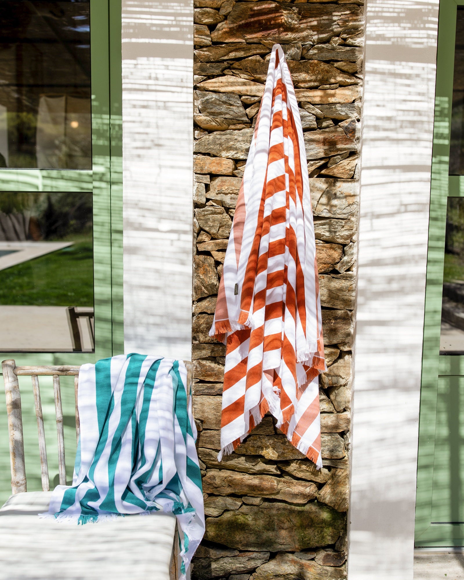 Terracotta Striped Beach Towel