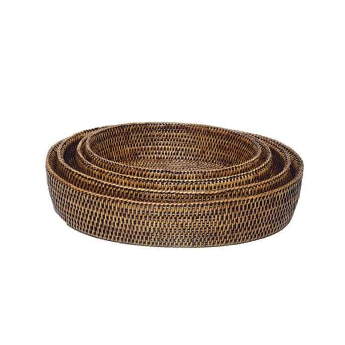 Small Oval Rattan Bowl