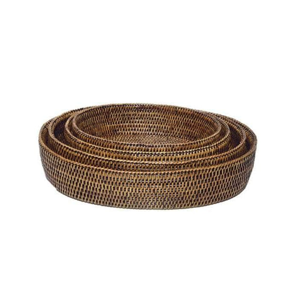 Small Oval Rattan Bowl